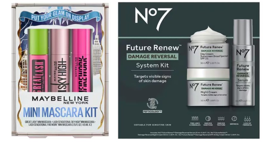 masacara gift set and skin care gift set