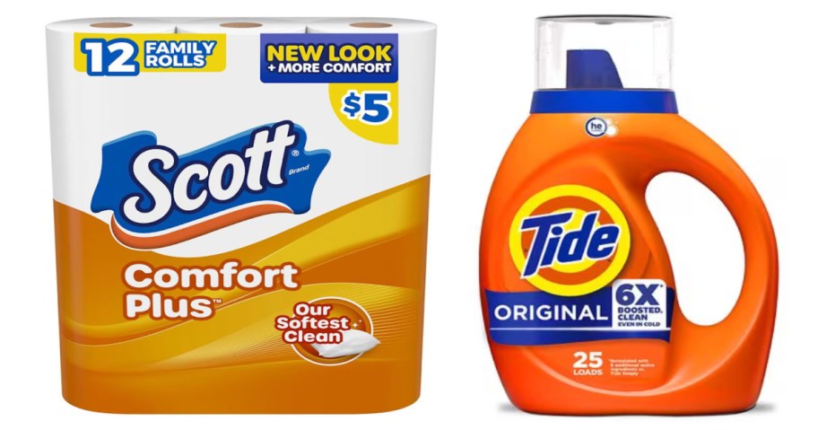 toilet paper and laundry detergent