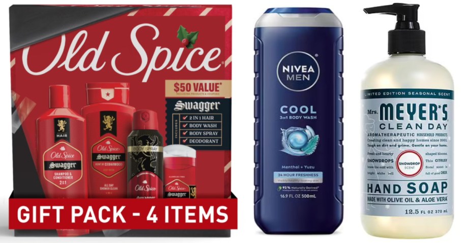 body wash gift set, men's body wash and hand soap