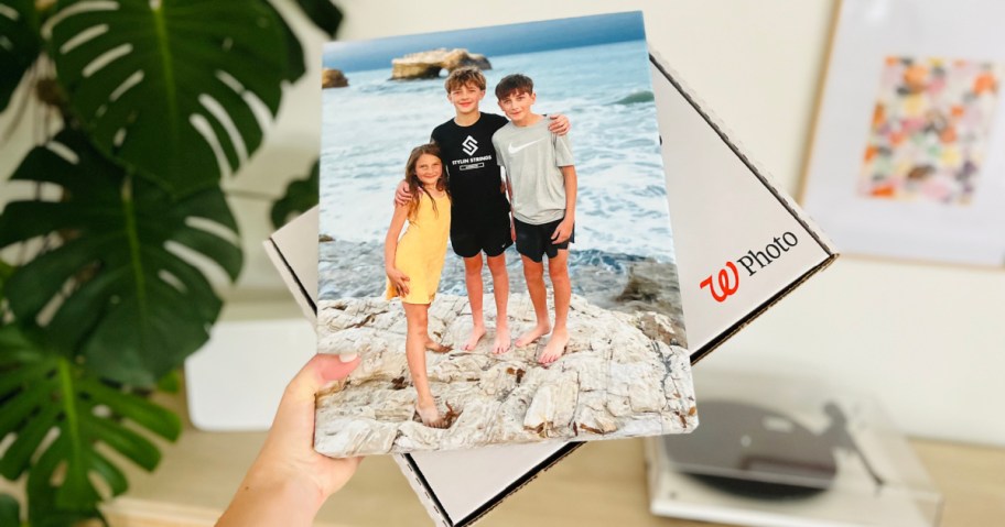 Walgreens photo canvas and box in hand
