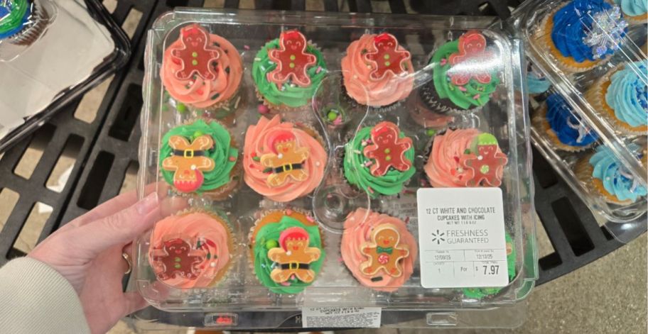 a red and green gingerbread Cupcake Cake