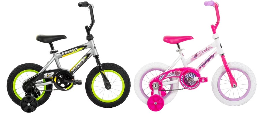 two kids bikes with training wheels