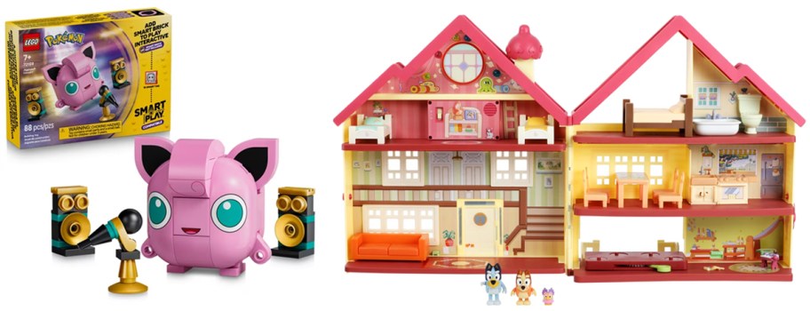 pokemon and bluey playsets