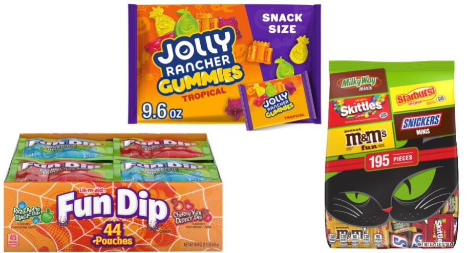 Three different kinds of walmart clearance candy