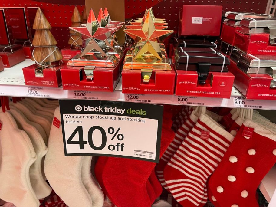 display of Wondershop Stockings and Stocking Holders 2