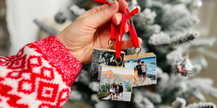 THREE Walgreens Wood Photo Ornaments Only $9.99 (Regularly $30)