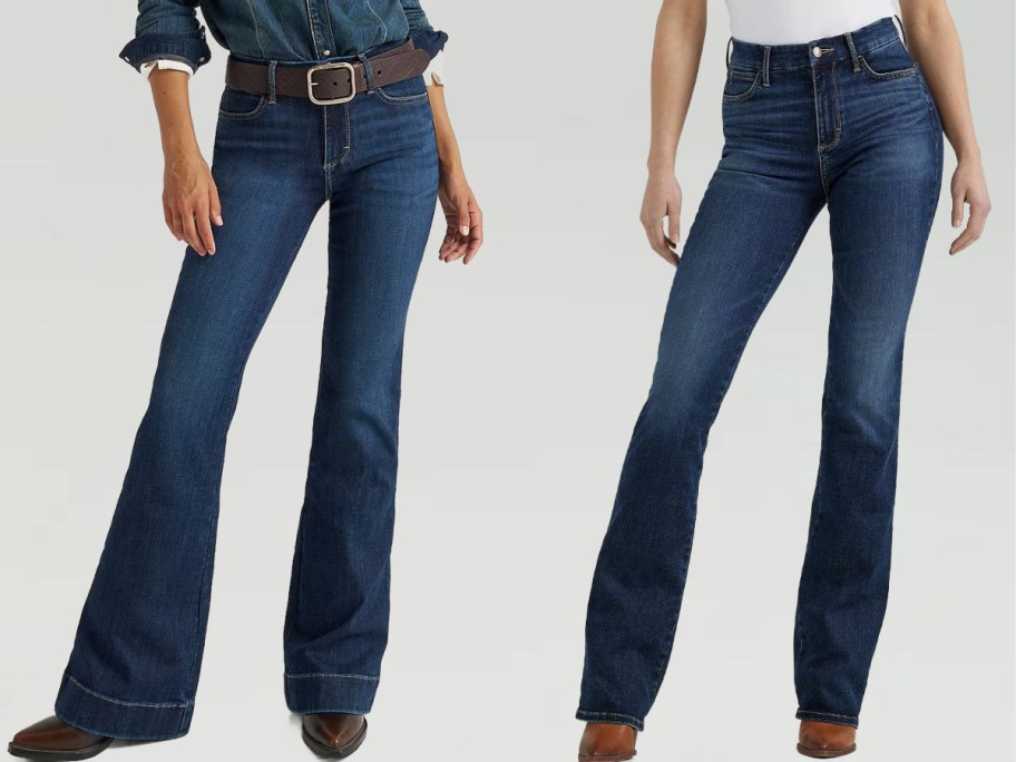 Stock images of two women wearing Wrangler Bespoke Jeans
