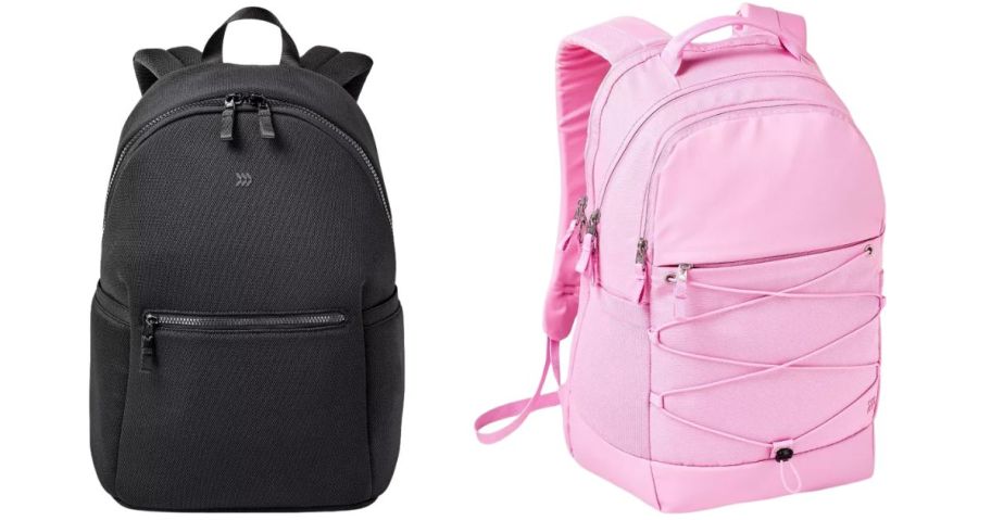 a black and pink all in motion backpack