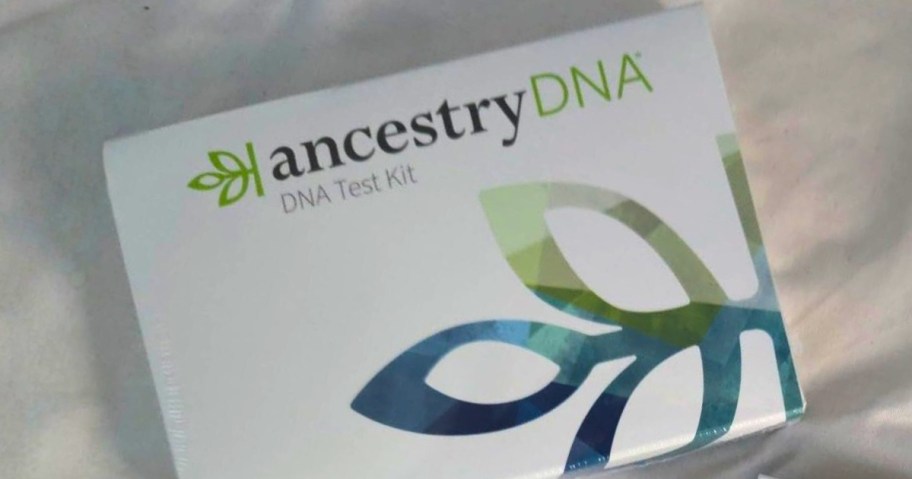 an AncestryDNA kit box