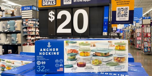 Anchor Hocking Glass Storage 32-Piece Set Just $20 on Walmart.com (Reg. $57)