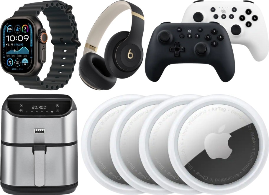 apple watch, beats headphones, switch controllers air fryer and apple air tags