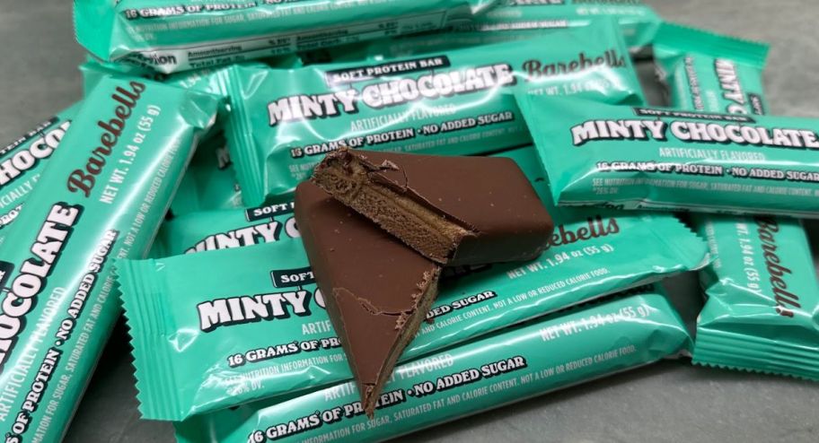 spread of barebell protein bars on top of the table