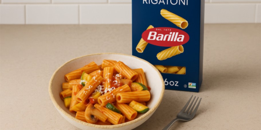 Barilla Rigatoni Pasta 12-Pack Only $9.35 Shipped on Amazon (78¢ Per Box)