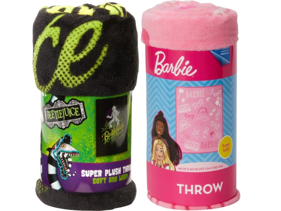 beetlejuice and barbie kids throws