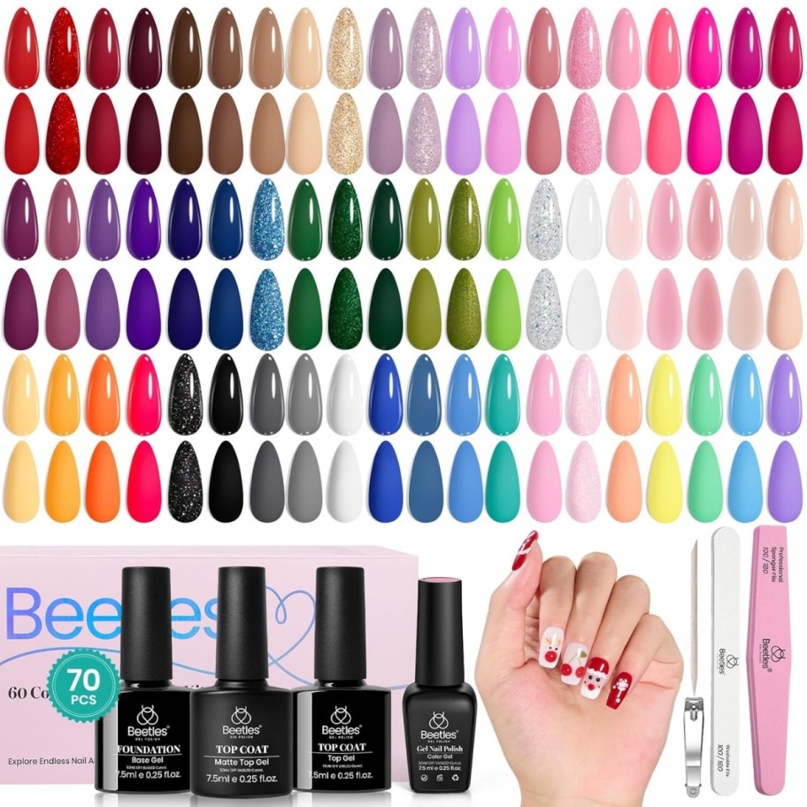 nail polish kit color swatches and contents