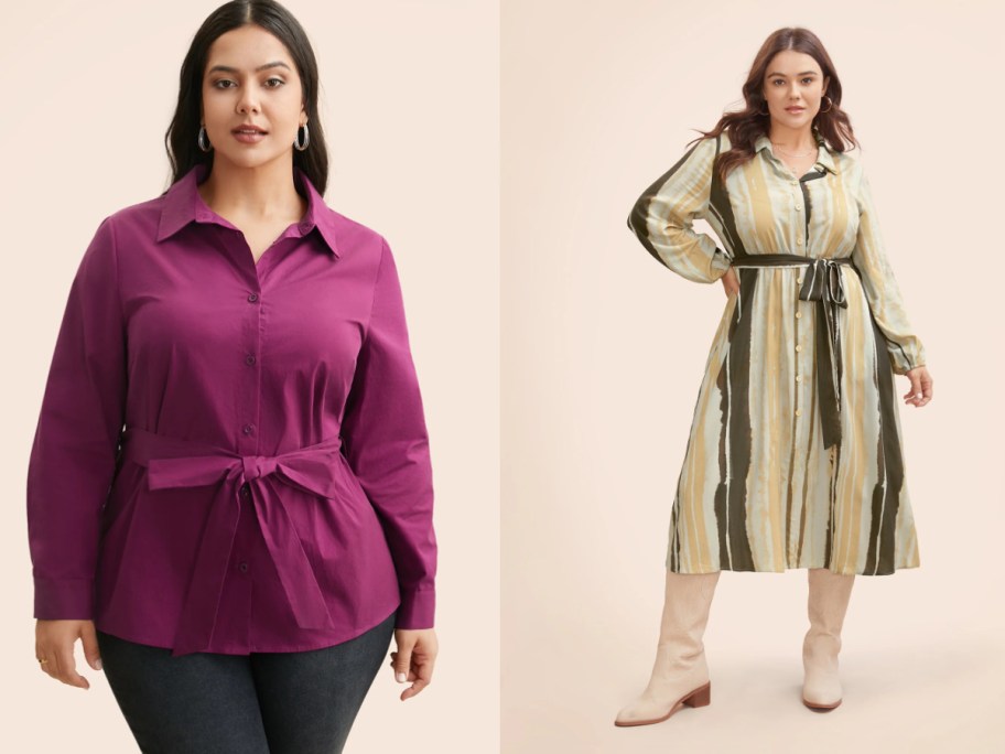 stock images of women wearing tops and dresses