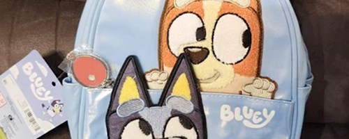 bluey mini backpack on chair