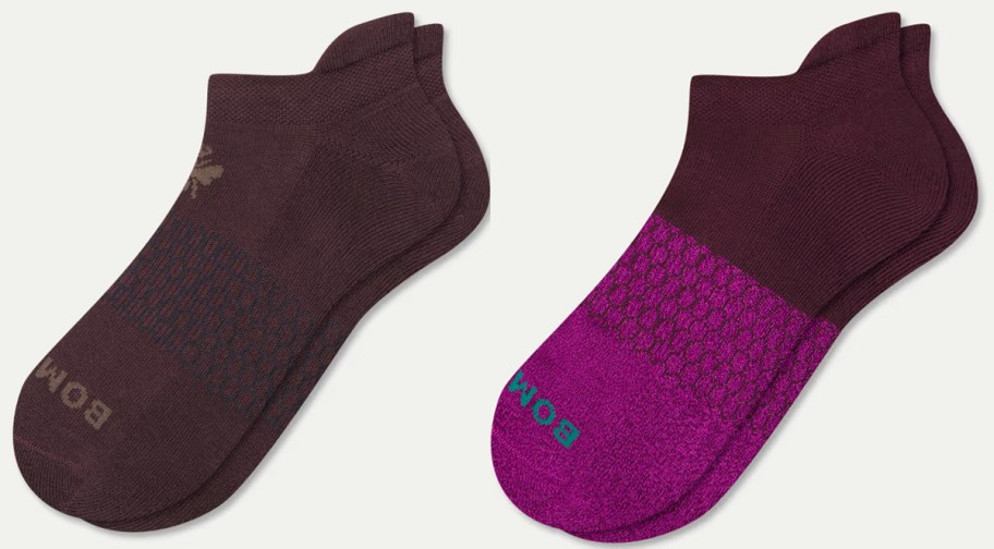 maroon and purple bombas socks