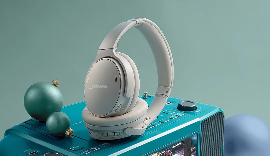 a pair of white bose headphones
