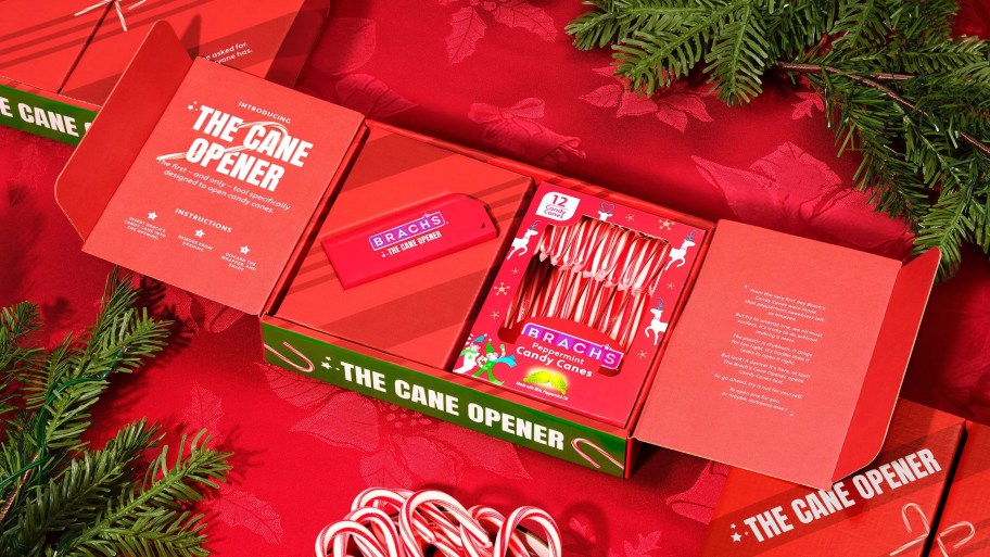 open box of candy canes