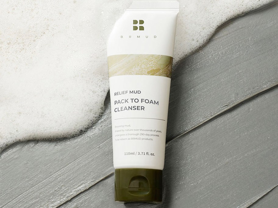 brmud cleanser bottle on table