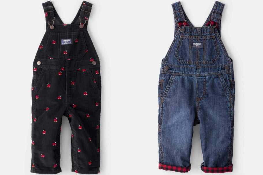 black truck overalls and blue denim