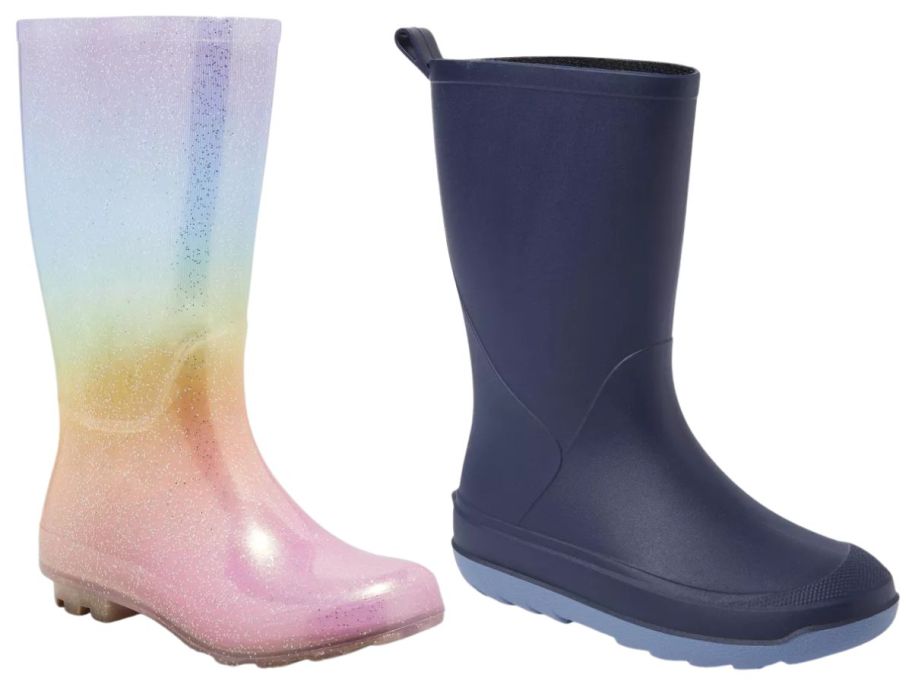 Cat & Jack Kids' Cece Glitter Rain Boots and Andy Rain Boots