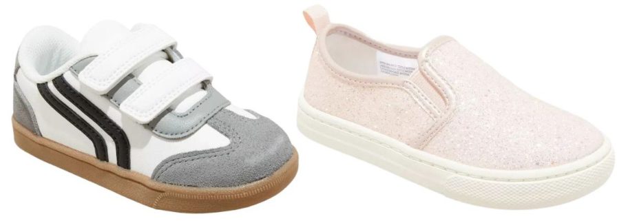 Cat & Jack Toddler Dakota Retro Court Sneakers and Yana Slip-On Glitter Sneakers