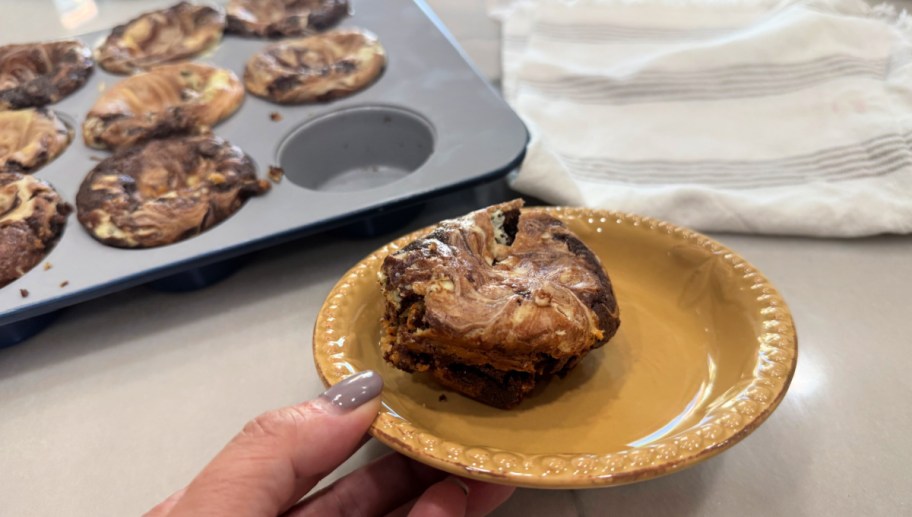 cheesecake brookie on a plate 