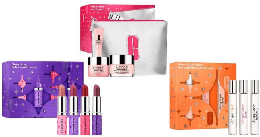 three clinique gift sets
