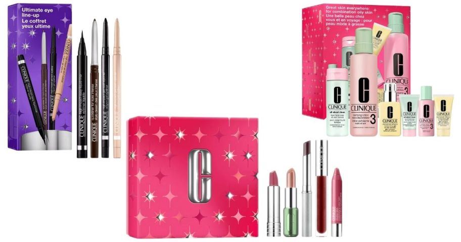 three clinique gift sets