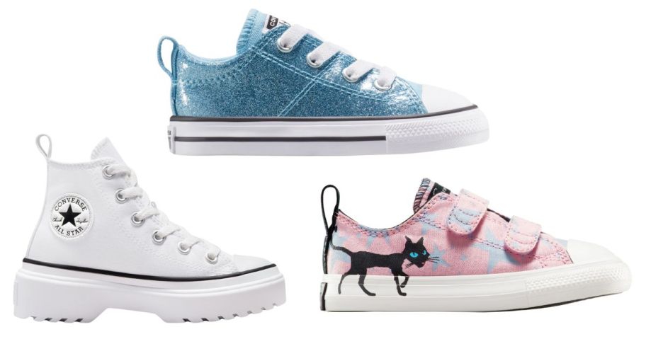 three converse shoes