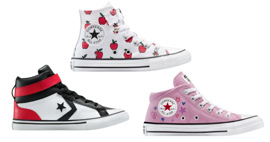 three converse shoes