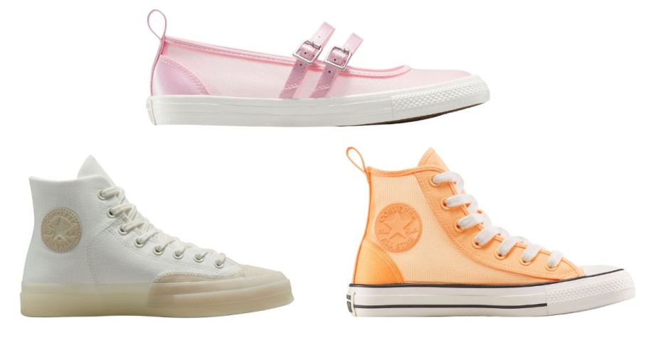 three converse shoes