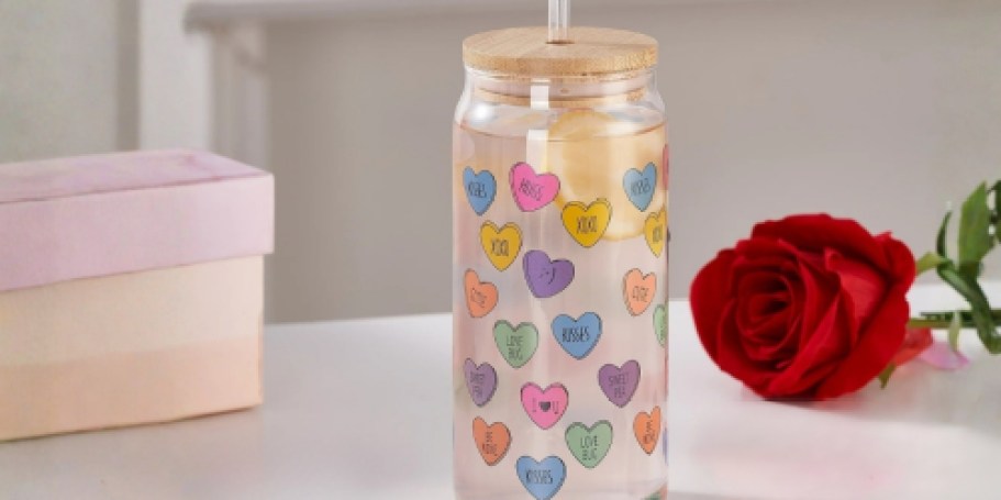 Cute Valentine’s Day Glass Sipper 2-Packs Just $6 on Walmart.com