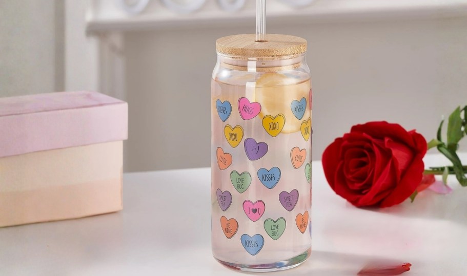 Cute Valentine’s Day Glass Sipper 2-Packs Just $6 on Walmart.com