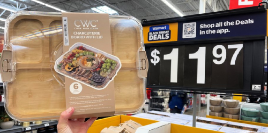 GO! Bamboo Charcuterie Board w/ Lid $11.97 on Walmart.com | Doubles as Cutting Board