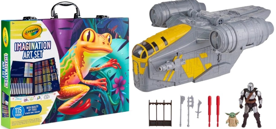 and art set and a starwars playset