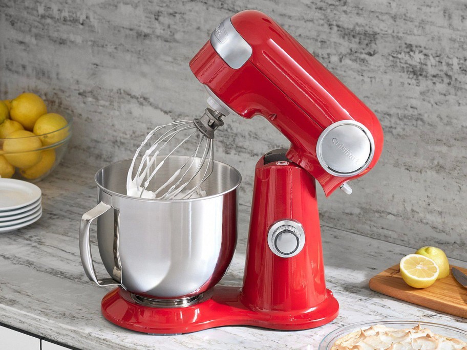 Red cucinato mixer on the table