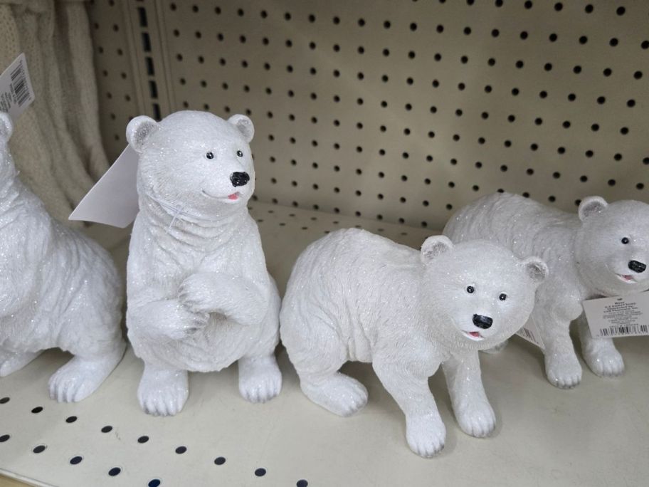 Resin Polar Bears on shelf in store