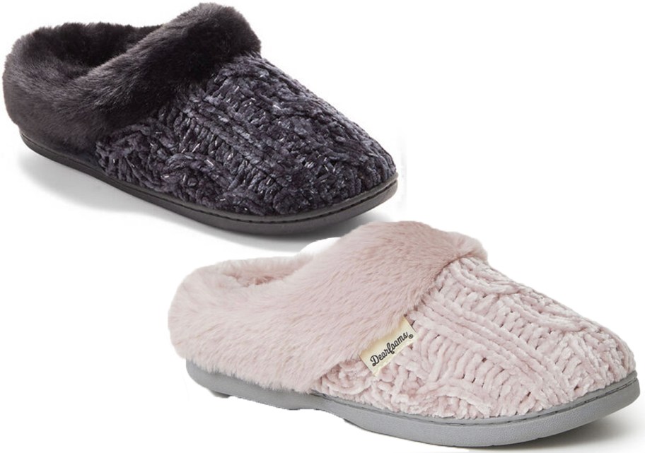 black and pink clogs 