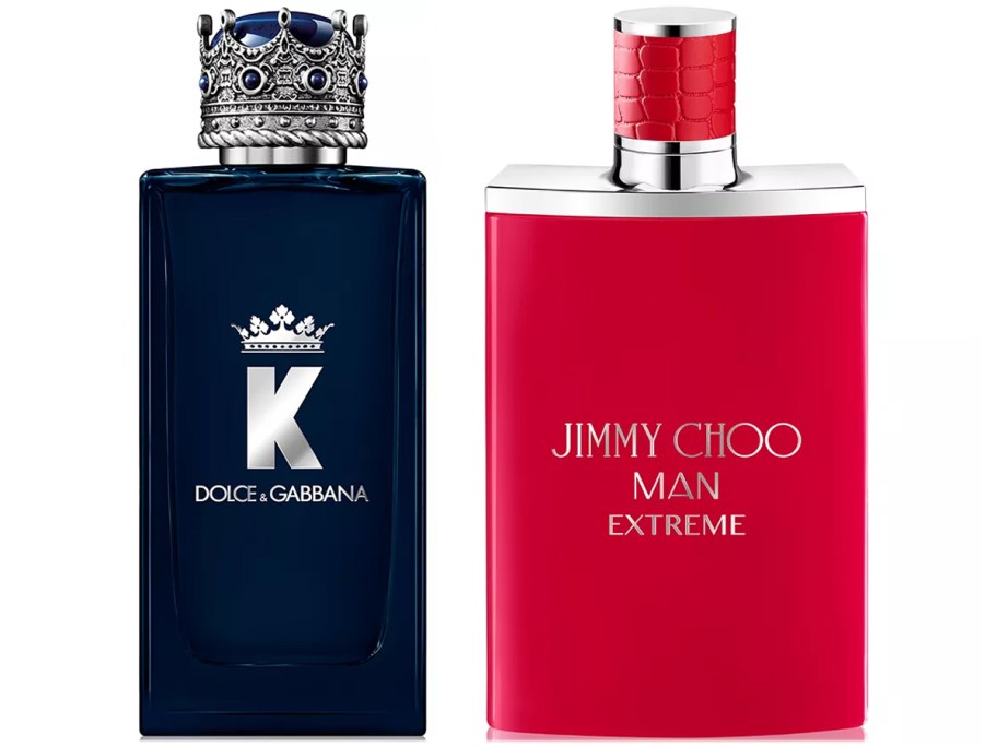 dolce and gabbana and jimmy choo fragrance bottles