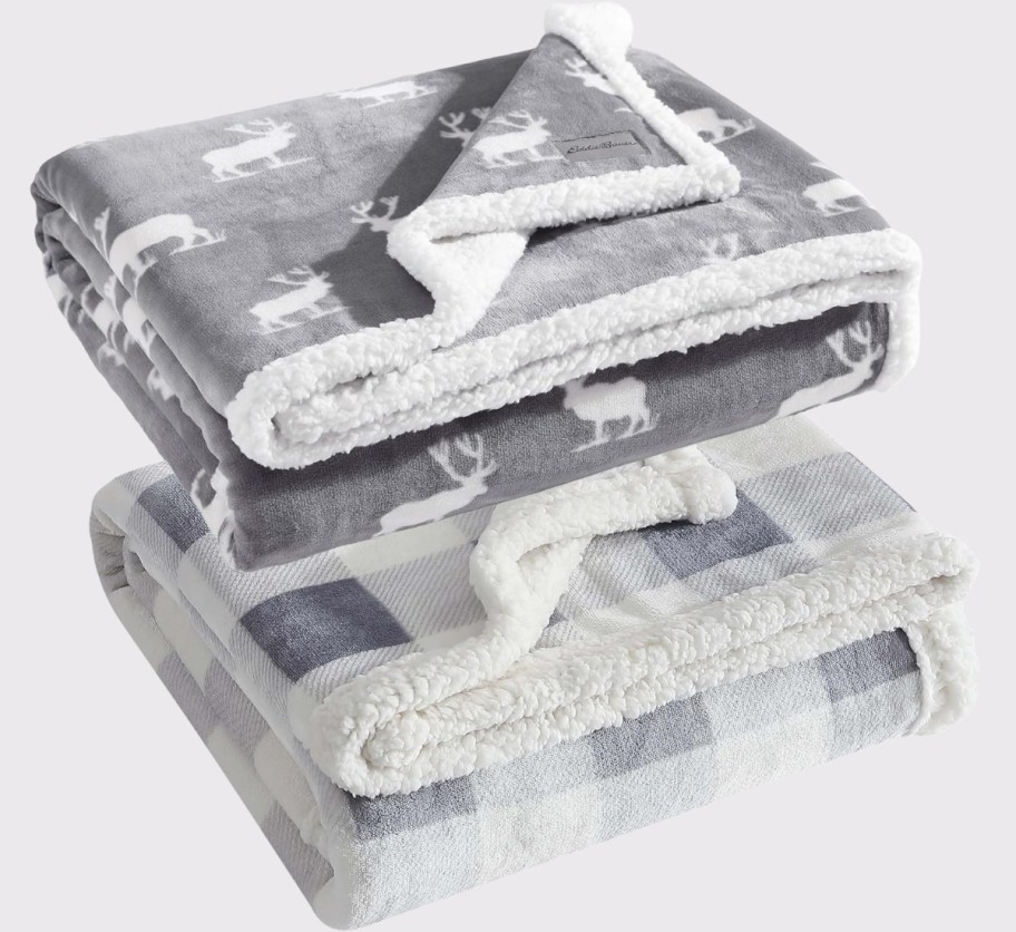 two grey eddie bauer throws