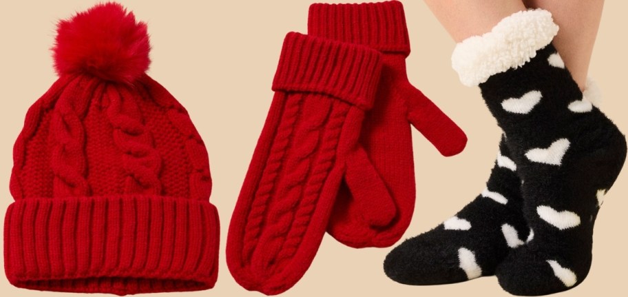 francescas accessories beaning mittens and cozy socks