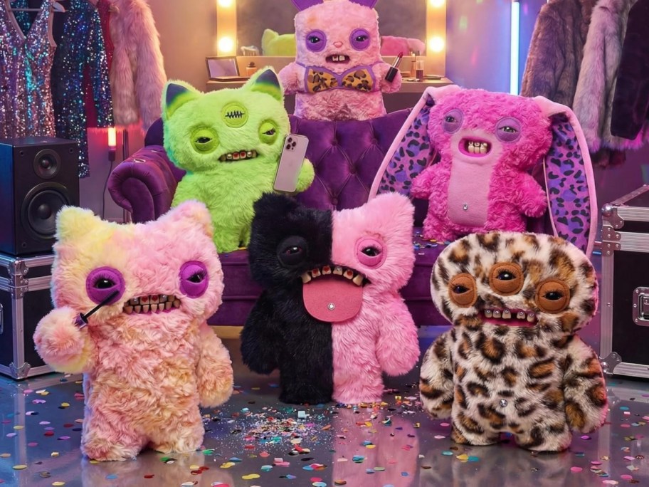 assorted plush monster stuffed animals 