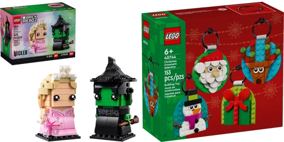 galinda brick headz set and lego ornaments set