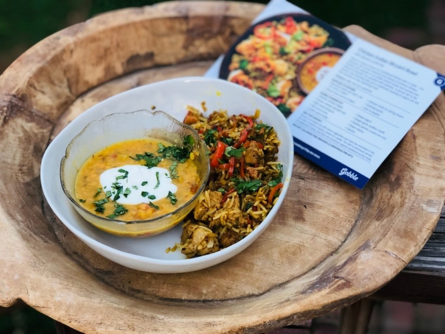 gobble recipe completed and plated