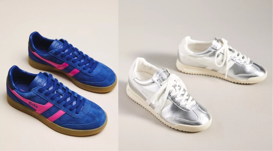 blue and silver sneakers