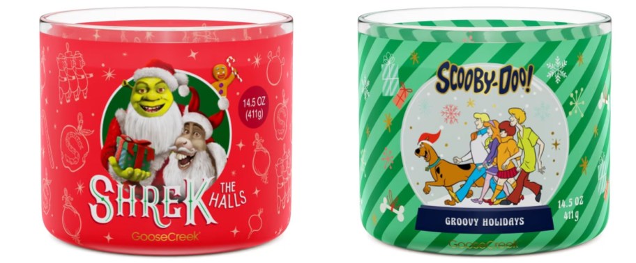 shrekk and scooby doo candles