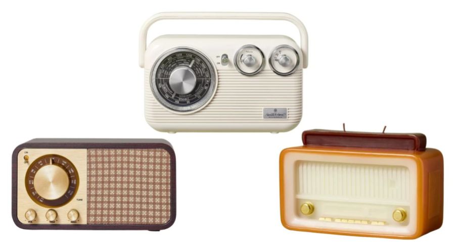 two hearth & hand with magnolia radios and candle